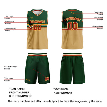 Custom Green Light Brown Red Yellow Basketball Jersey Uniform Suit Printed Your Logo Name Number