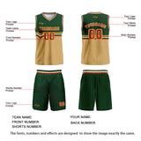 Custom Green Light Brown Red Yellow Basketball Jersey Uniform Suit Printed Your Logo Name Number