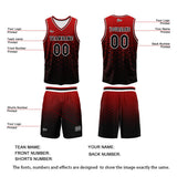 Custom Red Black Basketball Jersey Uniform Suit Printed Your Logo Name Number