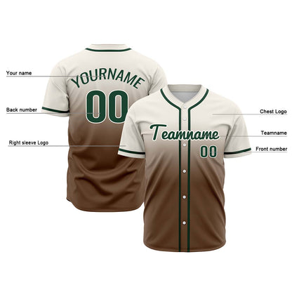 Custom Off White Brown Hip Hop Baseball Jersey Stitched Printed - Personalized Name Number Shirts #BB-0919-0068