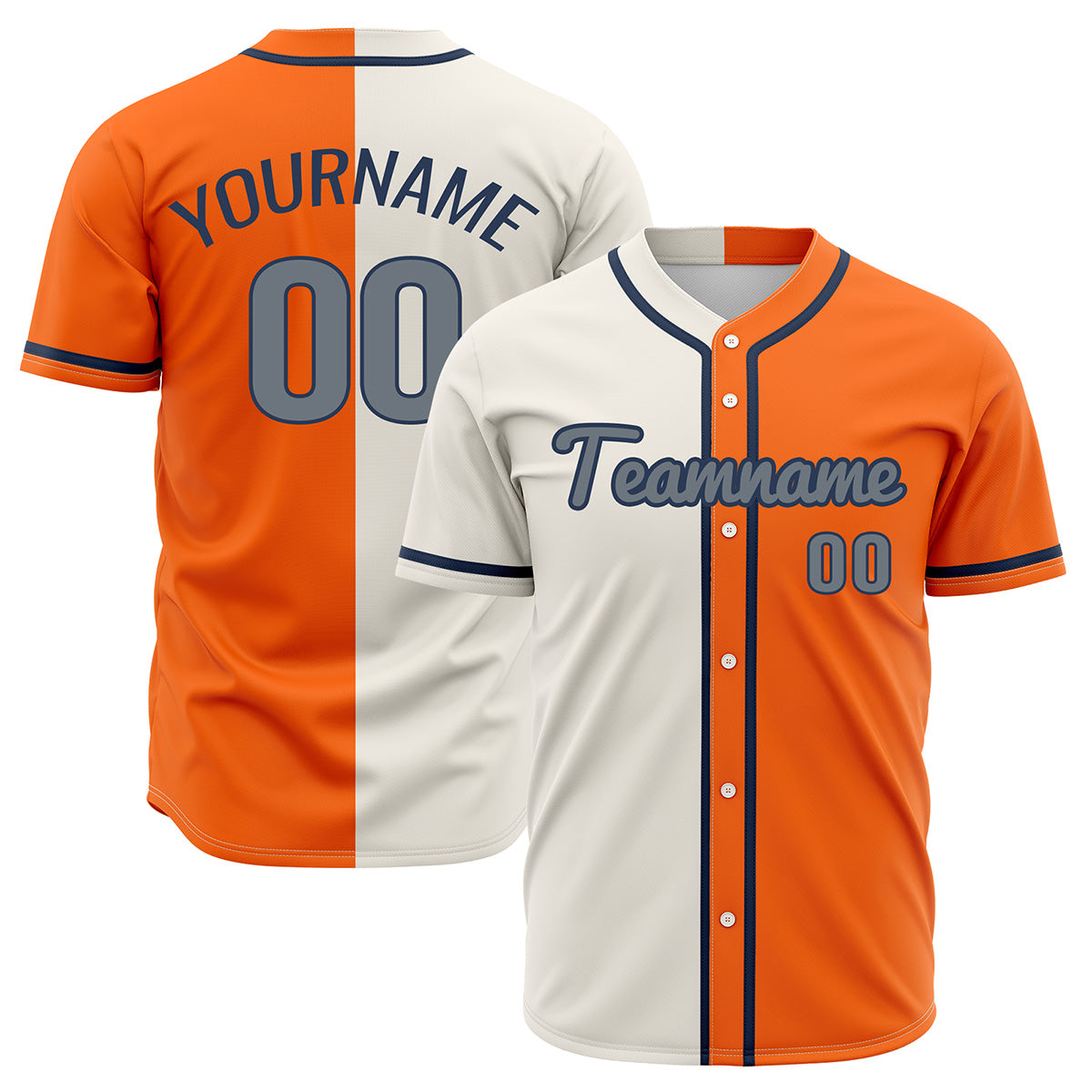 Custom Orange Off White Hip Hop Baseball Jersey Stitched Printed - Personalized Name Number Shirts #BB-0919-0081