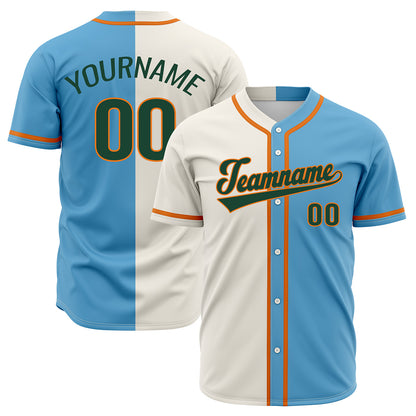 Custom Light Blue Off White Hip Hop Baseball Jersey Stitched Printed - Personalized Name Number Shirts #BB-0919-0065