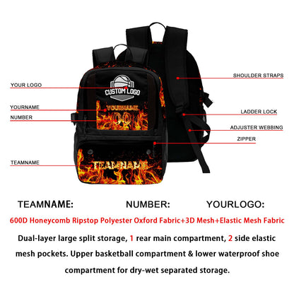 Custom Black Basketball Soccer Backpack Personalized Player Names - Numbers & Team Logo #150-BP-0914-0003