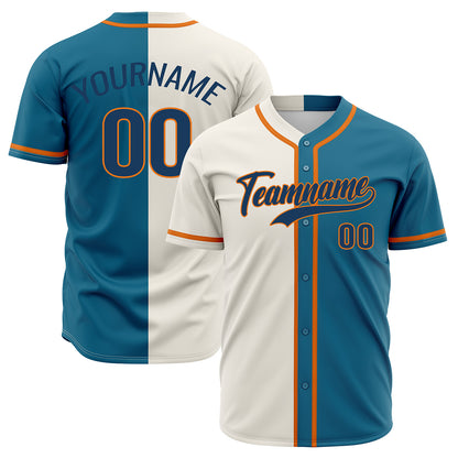 Custom Off White Blue Hip Hop Baseball Jersey Stitched Printed - Personalized Name Number Shirts #BB-0919-0067