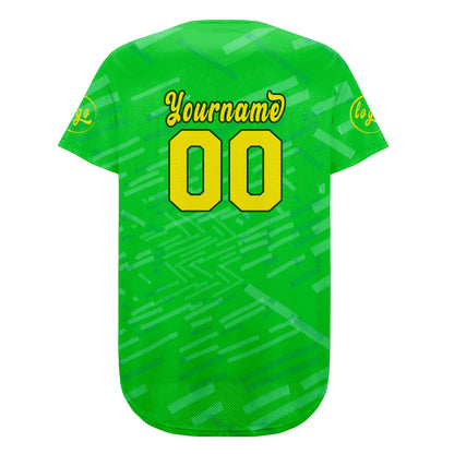 Custom Green Yellow Baseball Jersey Personalized Gradient Team Uniforms Shirt with Name Number