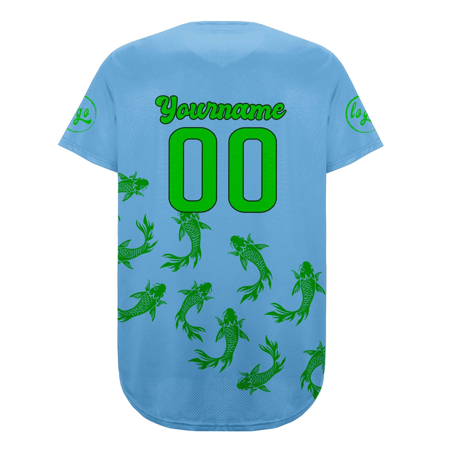 Custom Blue Green Baseball Jersey Personalized Gradient Team Uniforms Shirt with Name Number
