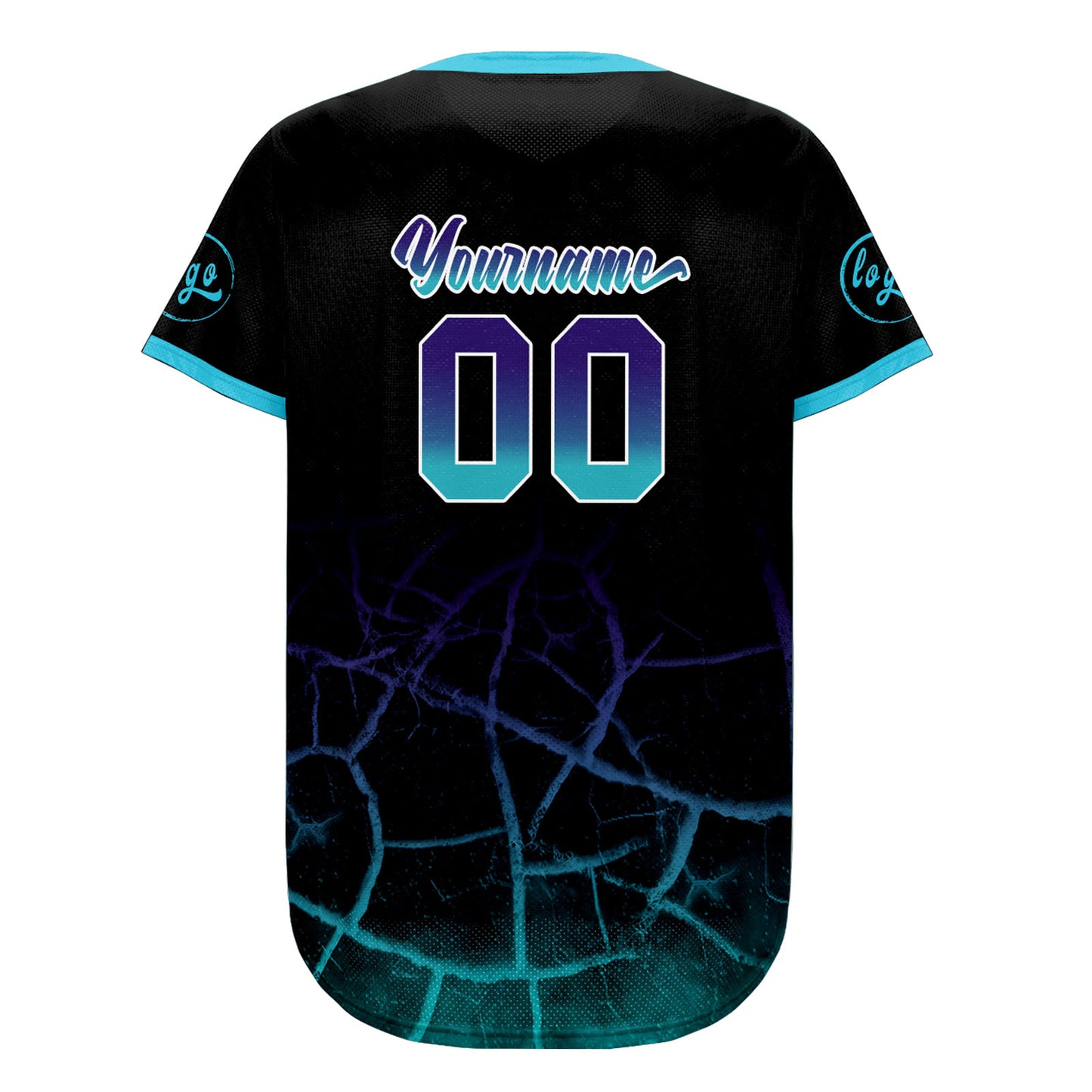 Custom Black Sky Blue Purple Baseball Jersey Personalized Gradient Team Uniforms Shirt with Name Number