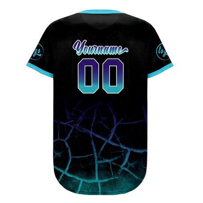 Custom Black Sky Blue Purple Baseball Jersey Personalized Gradient Team Uniforms Shirt with Name Number
