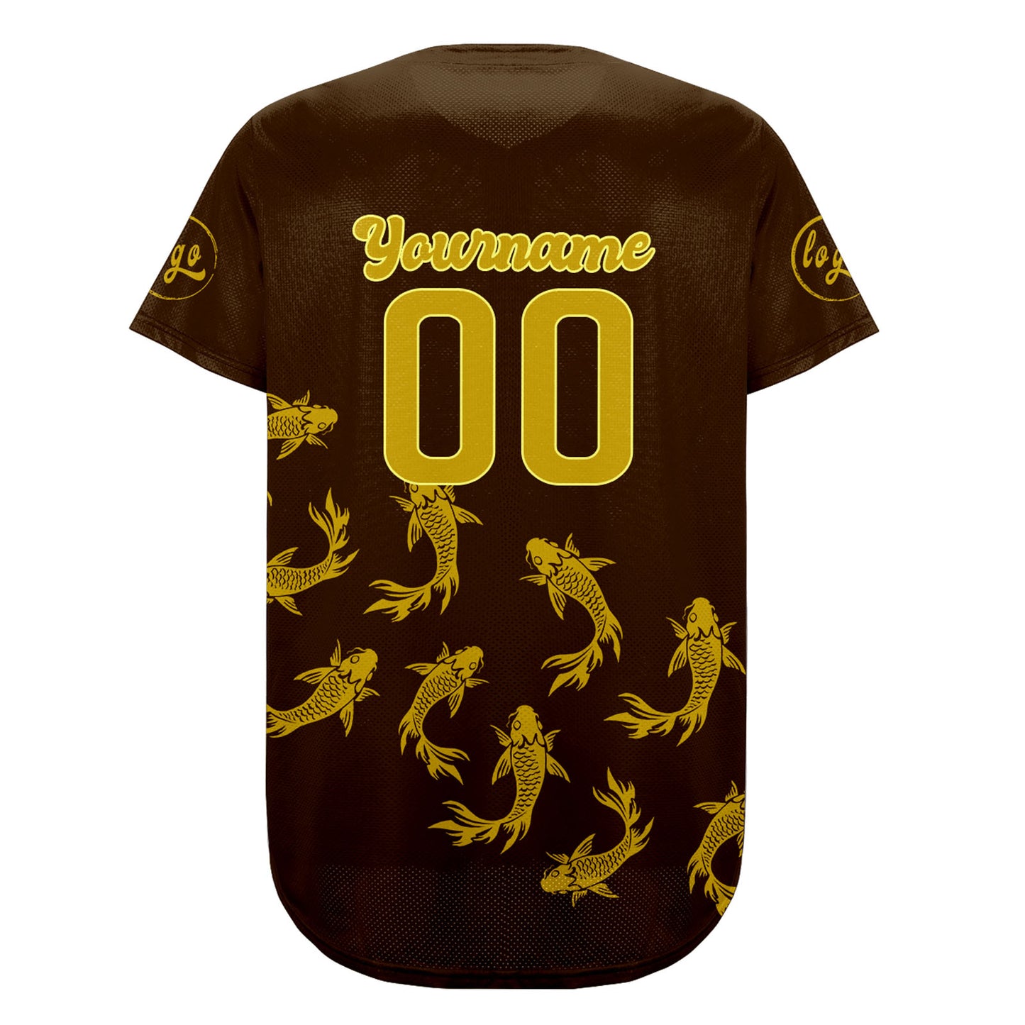 Custom Brown Yellow Baseball Jersey Personalized Gradient Team Uniforms Shirt with Name Number