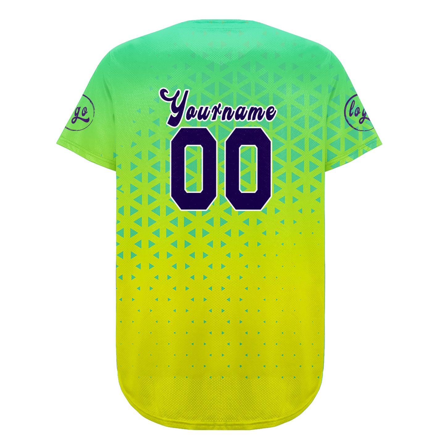 Custom Green Yellow Baseball Jersey Personalized Gradient Team Uniforms Shirt with Name Number