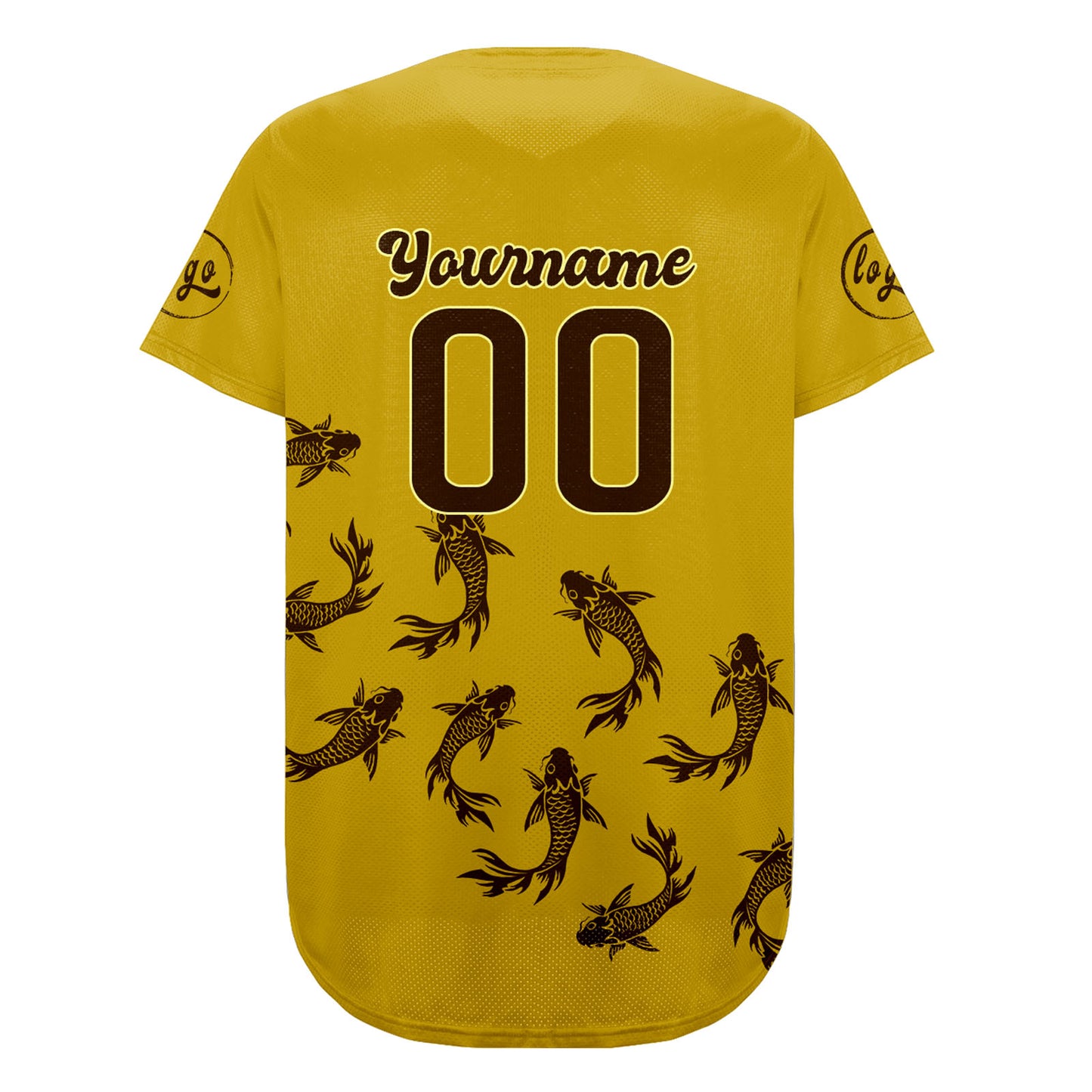 Custom Yellow Brown Baseball Jersey Personalized Gradient Team Uniforms Shirt with Name Number