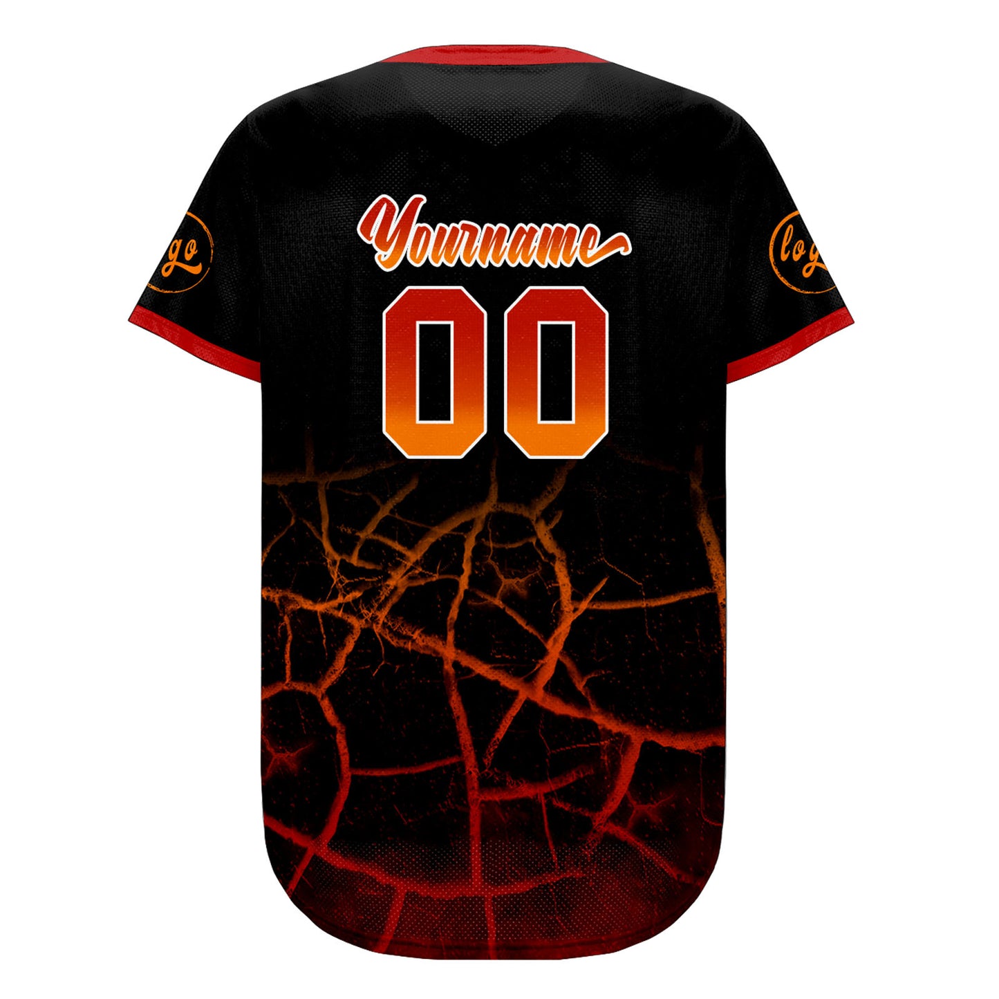 Custom Black Red Baseball Jersey Personalized Gradient Team Uniforms Shirt with Name Number