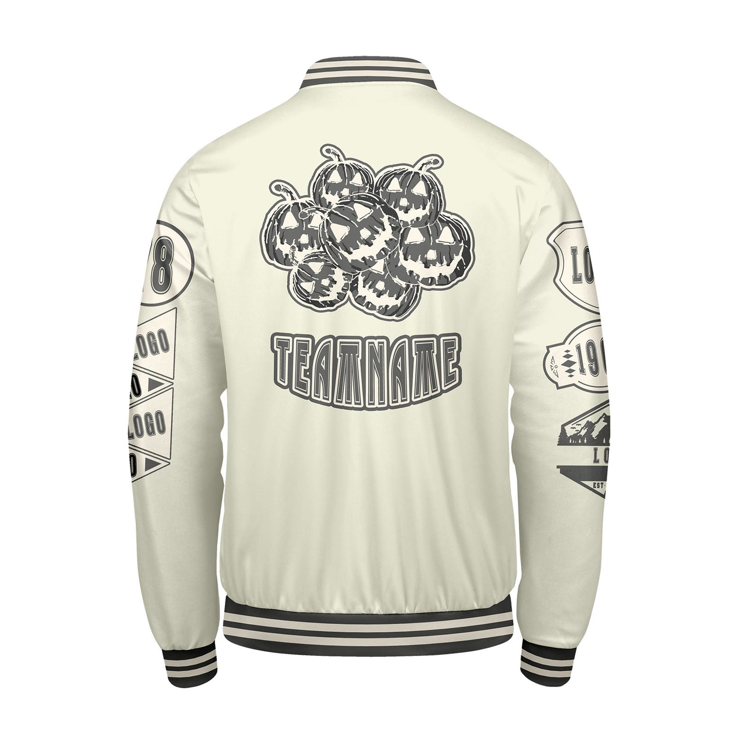 Custom White Letterman Varsity Jacket Personalized Embroidery Printing