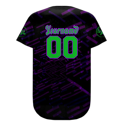 Custom Black Purple Baseball Jersey Personalized Gradient Team Uniforms Shirt with Name Number