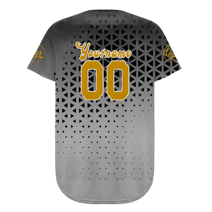 Custom Black Old Gold Baseball Jersey Personalized Gradient Team Uniforms Shirt with Name Number