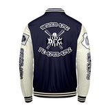 Custom Navy White Letterman Varsity Jacket Personalized Embroidery Printing