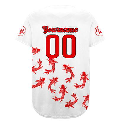 Custom White Red Baseball Jersey Personalized Gradient Team Uniforms Shirt with Name Number