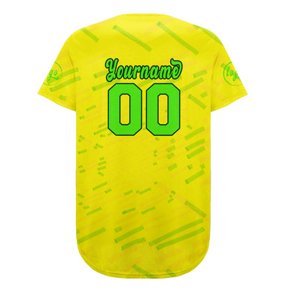 Custom Yellow Green Baseball Jersey Personalized Gradient Team Uniforms Shirt with Name Number