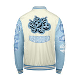 Custom White Lion Blue Letterman Varsity Jacket Personalized Embroidery Printing