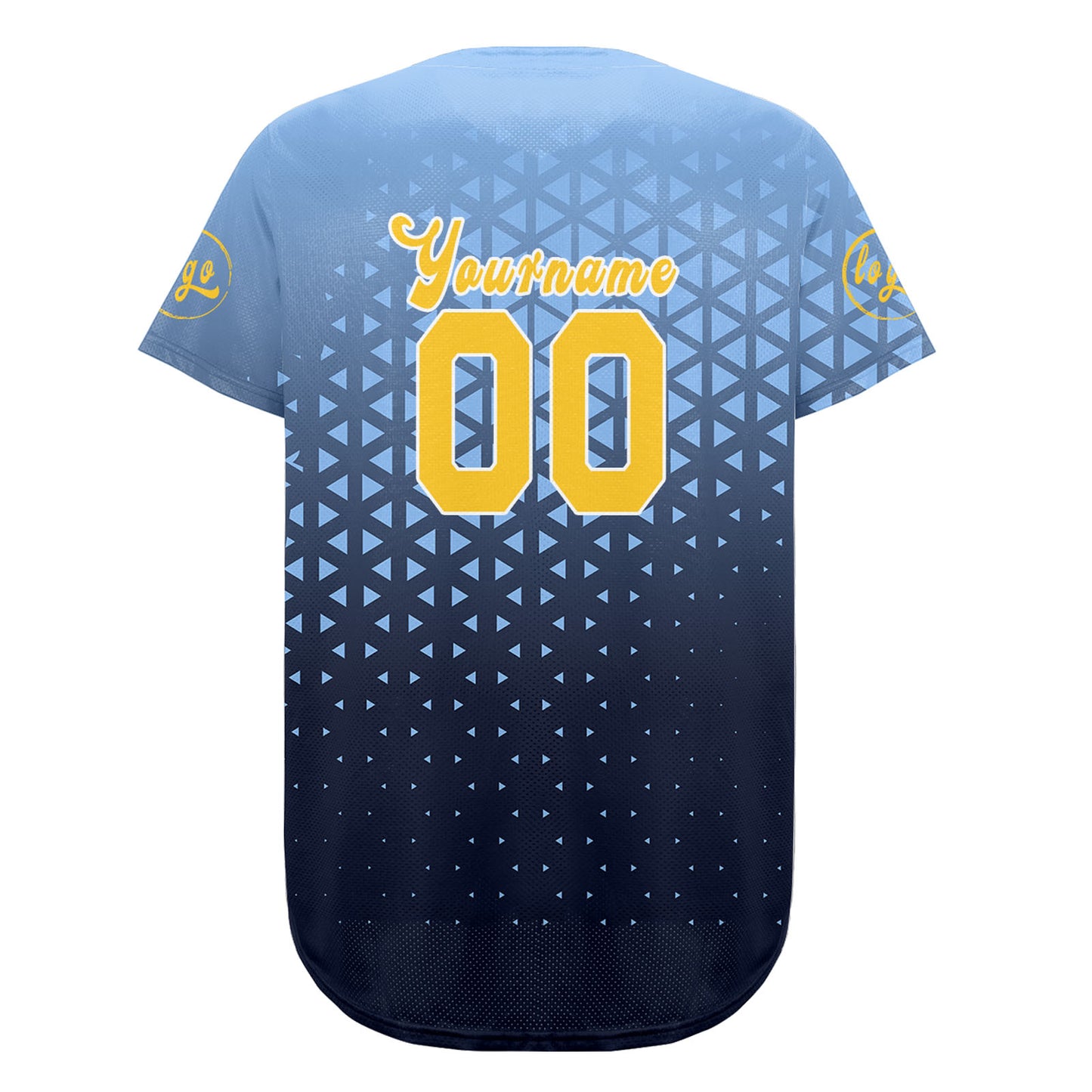 Custom Light Blue Thunder Blue Baseball Jersey Personalized Gradient Team Uniforms Shirt with Name Number