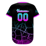 Custom Black Bright Purple Lakes Blue Baseball Jersey Personalized Gradient Team Uniforms Shirt with Name Number