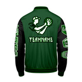 Custom Green Black Letterman Varsity Jacket Personalized Embroidery Printing