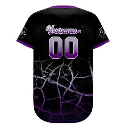 Custom Black Purple Gray Baseball Jersey Personalized Gradient Team Uniforms Shirt with Name Number
