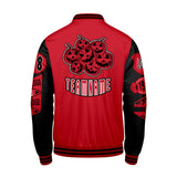 Custom Red Black Letterman Varsity Jacket Personalized Embroidery Printing