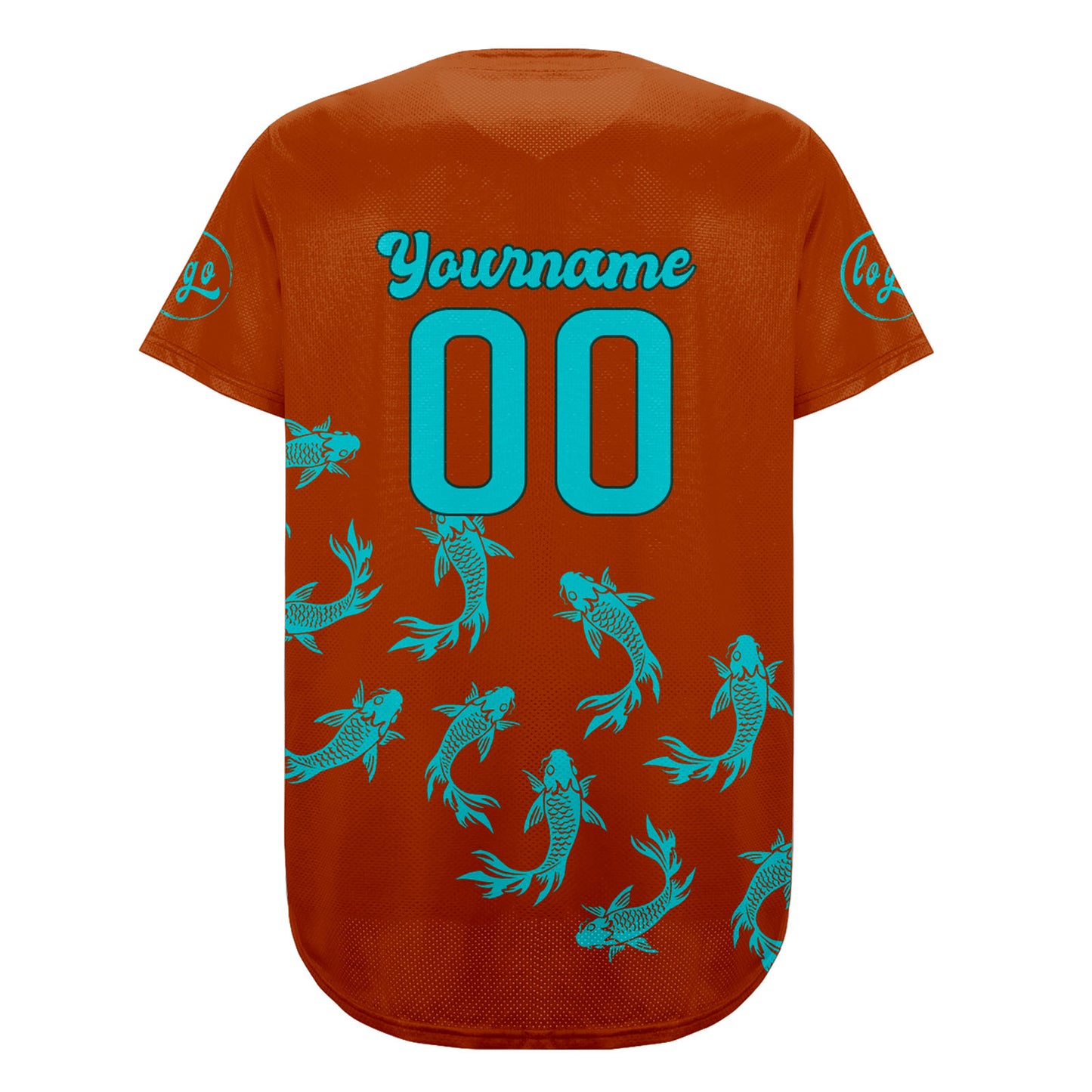 Custom Orange Cyan Baseball Jersey Personalized Gradient Team Uniforms Shirt with Name Number