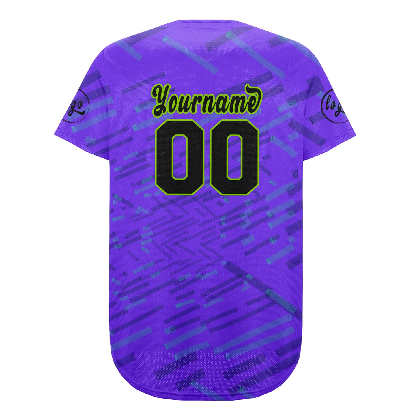 Custom Purple Green Baseball Jersey Personalized Gradient Team Uniforms Shirt with Name Number