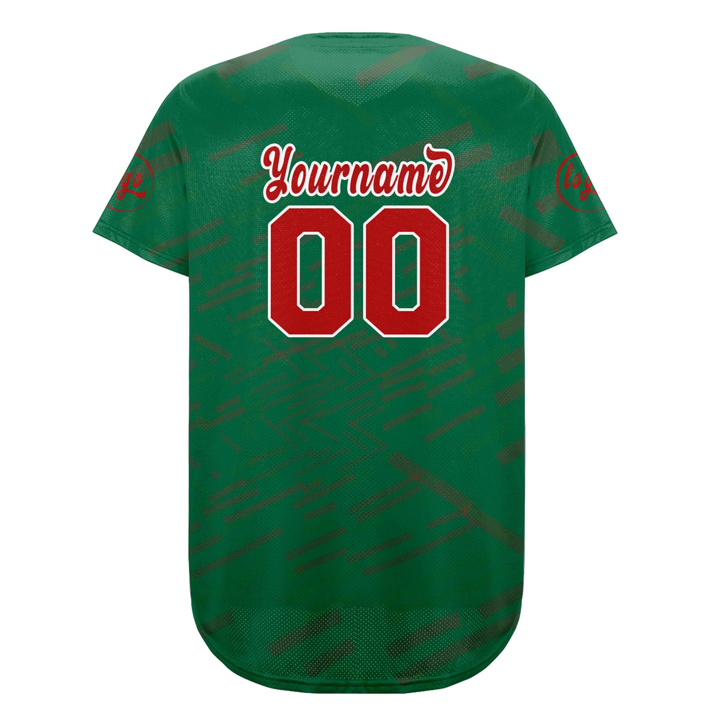 Custom Kelly Green Red Baseball Jersey Personalized Gradient Team Uniforms Shirt with Name Number