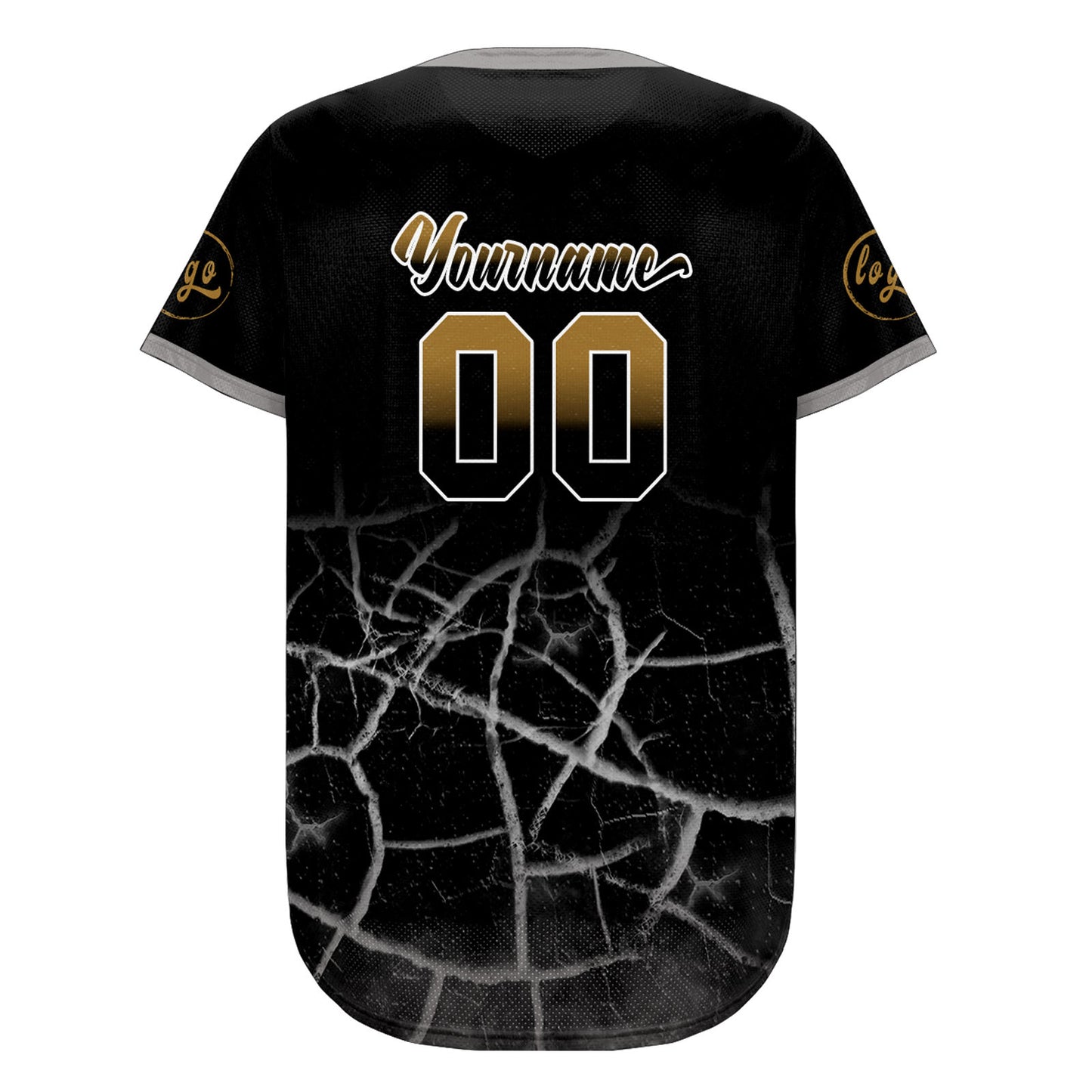 Custom Black Old Gold Baseball Jersey Personalized Gradient Team Uniforms Shirt with Name Number