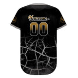Custom Black Old Gold Baseball Jersey Personalized Gradient Team Uniforms Shirt with Name Number