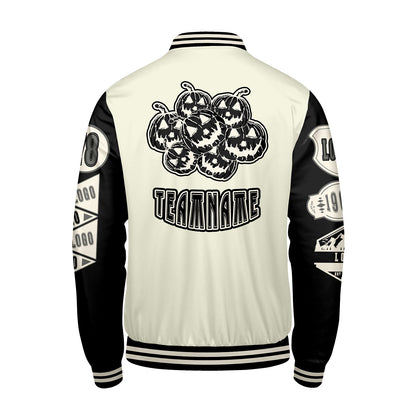 Custom White Black Letterman Varsity Jacket Personalized Embroidery Printing