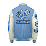 Custom Blue White Letterman Varsity Jacket Personalized Embroidery Printing