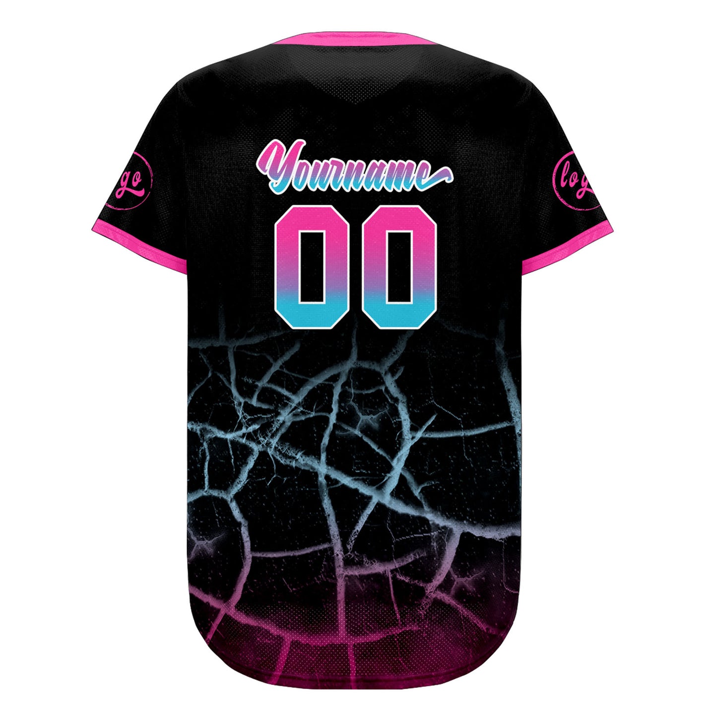 Custom Black Pink Blue Baseball Jersey Personalized Gradient Team Uniforms Shirt with Name Number