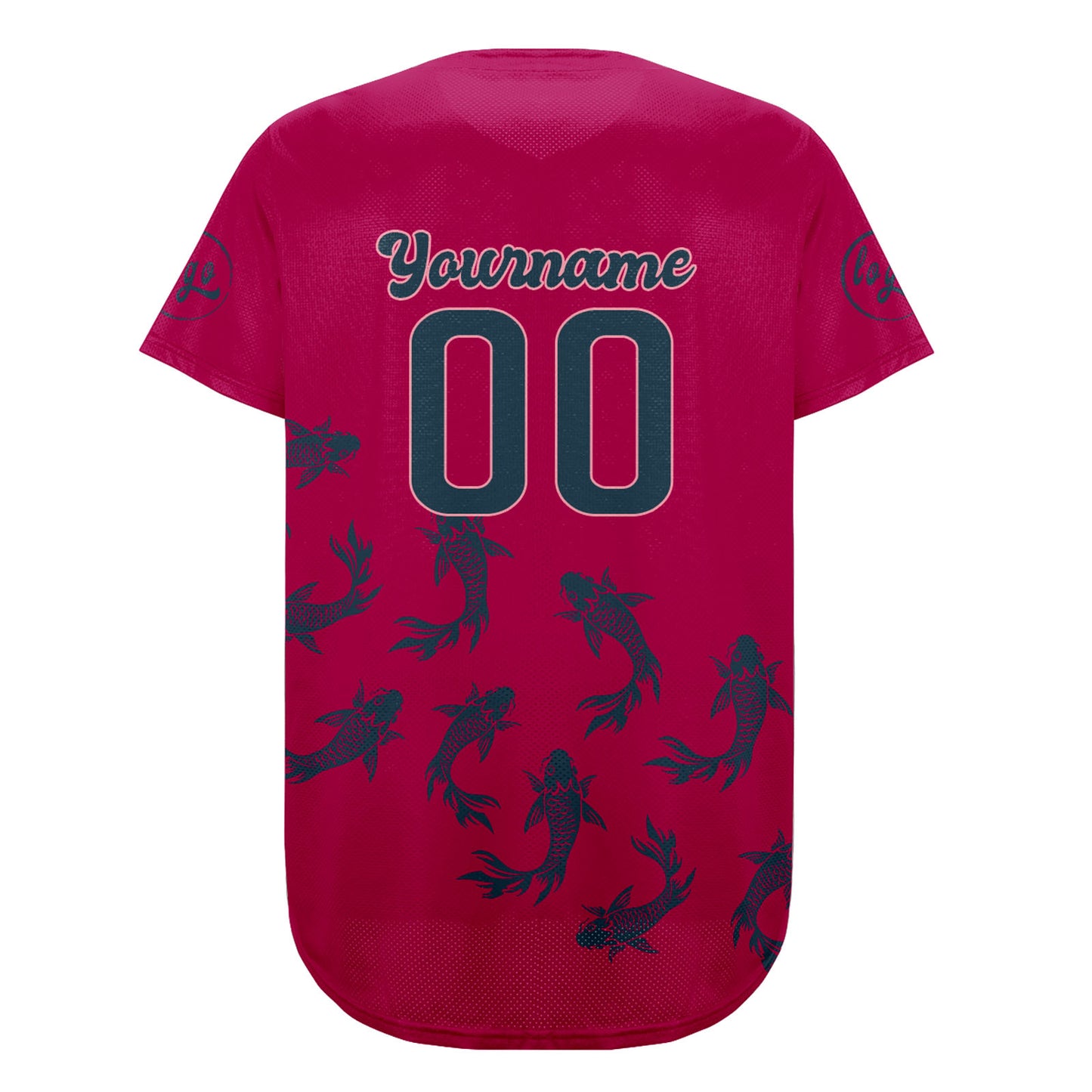 Custom Bright Pink Dark Blue Baseball Jersey Personalized Gradient Team Uniforms Shirt with Name Number