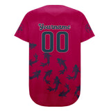 Custom Bright Pink Dark Blue Baseball Jersey Personalized Gradient Team Uniforms Shirt with Name Number