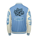 Custom Blue White Letterman Varsity Jacket Personalized Embroidery Printing