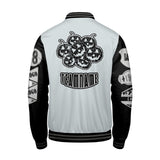 Custom Gray Black Letterman Varsity Jacket Personalized Embroidery Printing