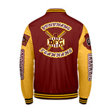 Custom Red Yellow Letterman Varsity Jacket Personalized Embroidery Printing