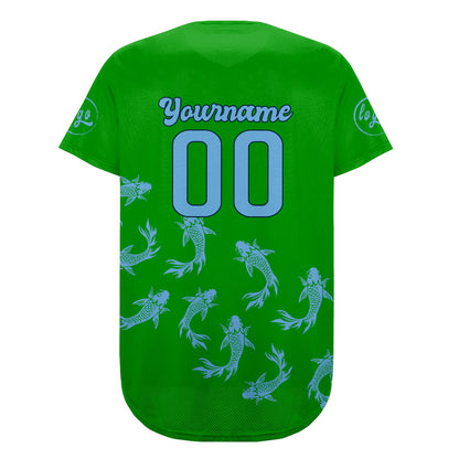 Custom Green Blue Baseball Jersey Personalized Gradient Team Uniforms Shirt with Name Number