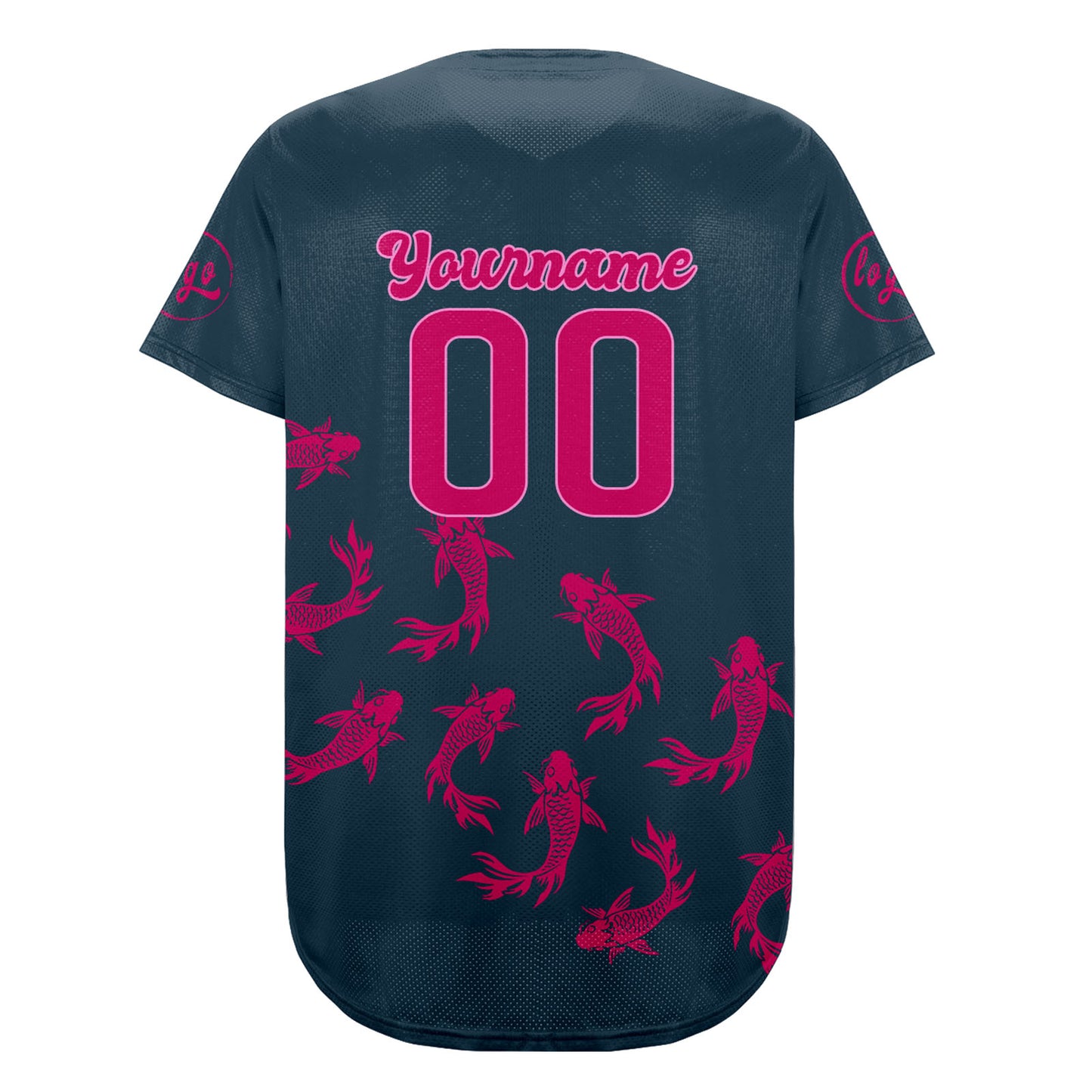 Custom Dark Blue Bright Pink Baseball Jersey Personalized Gradient Team Uniforms Shirt with Name Number
