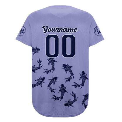 Custom Light Purple Dark Purple Baseball Jersey Personalized Gradient Team Uniforms Shirt with Name Number