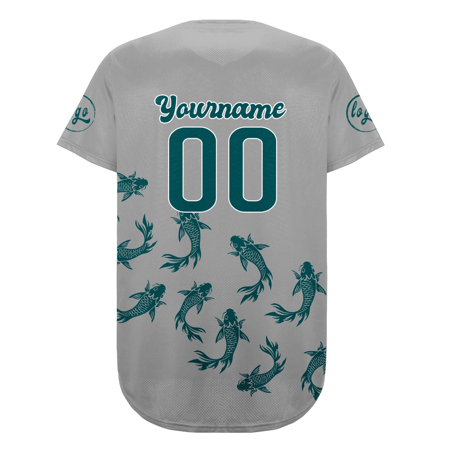 Custom Gray Turquoise Baseball Jersey Personalized Gradient Team Uniforms Shirt with Name Number