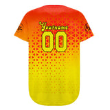 Custom Red Yellow Baseball Jersey Personalized Gradient Team Uniforms Shirt with Name Number