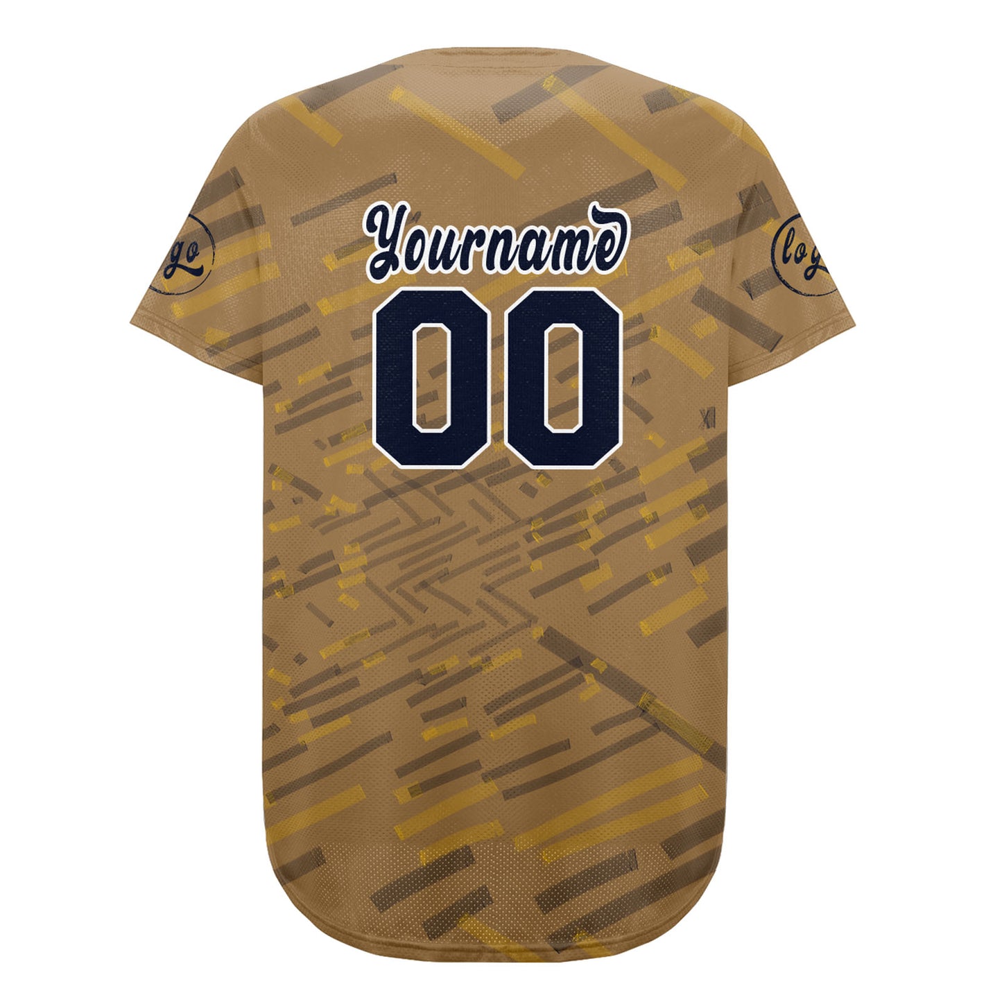 Custom Old Gold Navy Baseball Jersey Personalized Gradient Team Uniforms Shirt with Name Number