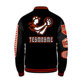 Custom Black Letterman Varsity Jacket Personalized Embroidery Printing