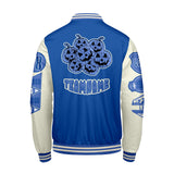 Custom Blue White Letterman Varsity Jacket Personalized Embroidery Printing