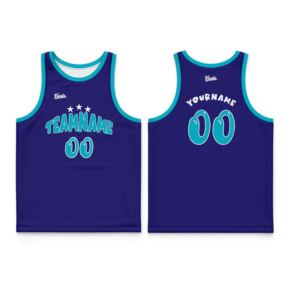 Custom Blue Black Wide Shoulder Basketball Jersey, Breathable Mesh Team Uniform for Adult & Yout